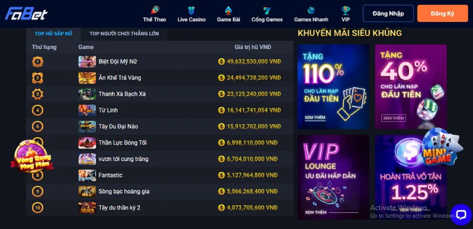 Hoàn Trả Thể Thao Casino 66bvn nhà cái